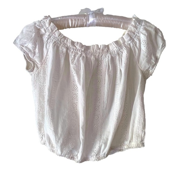 Women's Live 4 Truth L White Short Sleeves Cropped Round Neck Off Shoulder Top - Picture 1 of 4